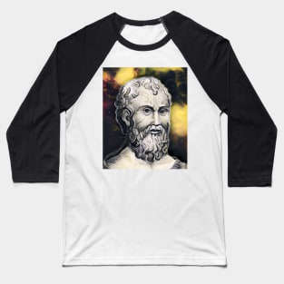 Zeno of Citium Yellow Portrait | Zeno of Citium Artwork 8 Baseball T-Shirt